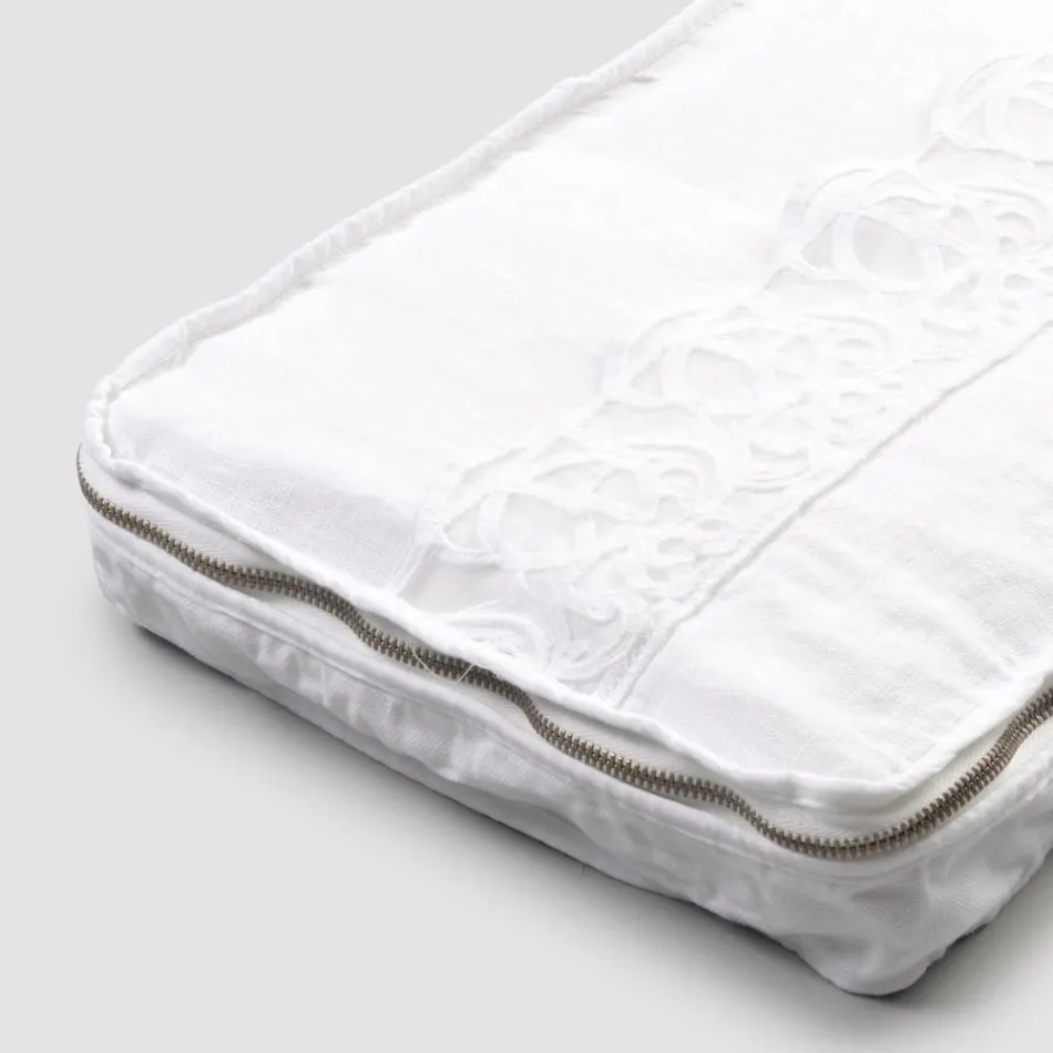 Stor rejsetaske i hør med italiensk luksus Sinergia-blonde - Randall Viadurini