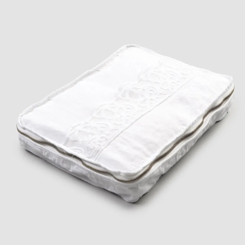 Stor rejsetaske i hør med italiensk luksus Sinergia-blonde - Randall Viadurini