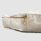 Medium linned og bomulds kosmetiktaske med Farnese blonder og lynlås - Mike Viadurini