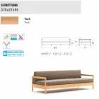 Varaschin Bali moderne 3-sits udendørs sofa i massivt teak træ Viadurini