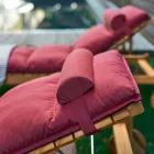 Varaschin Barcode sunlounger med udendørs hjul i teak træ Viadurini