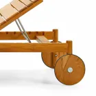 Varaschin Barcode sunlounger med udendørs hjul i teak træ Viadurini