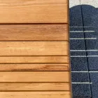 Varaschin Barcode sunlounger med udendørs hjul i teak træ Viadurini