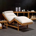 Varaschin Stregkode moderne have seng / indendørs teak Viadurini