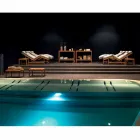 Varaschin Stregkode moderne have seng / indendørs teak Viadurini