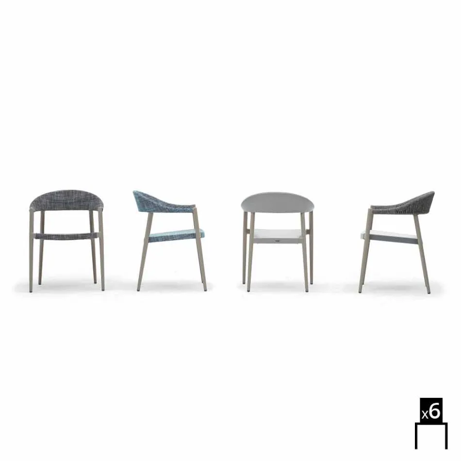 Varaschin Clever stol i moderne design have, 6 stykker Viadurini