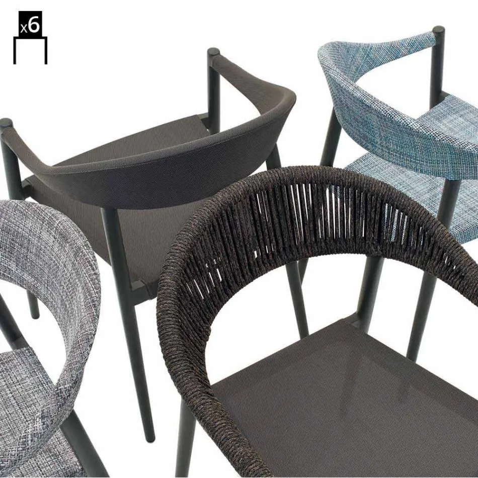 Varaschin Clever stol i moderne design have, 6 stykker Viadurini