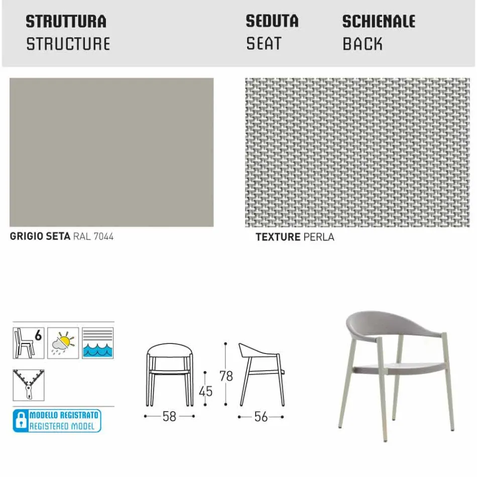 Varaschin Clever stol i moderne design have, 6 stykker Viadurini