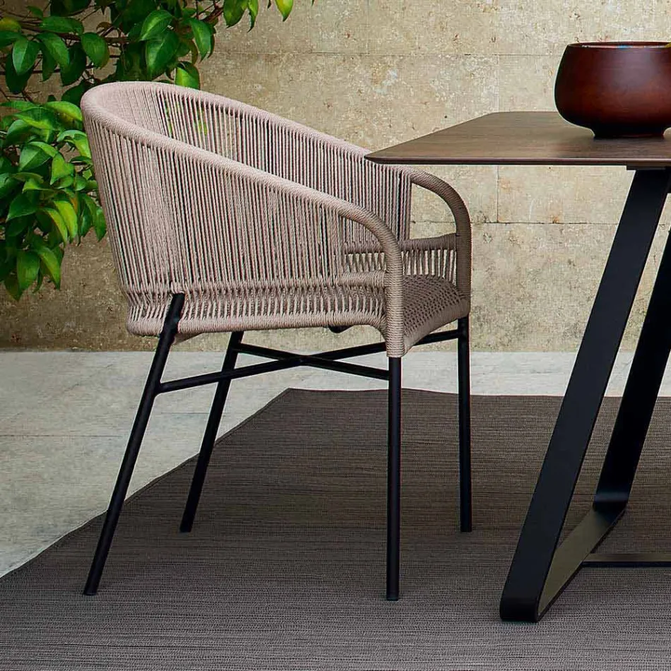 Varaschin Cricket stol med håndvævede ydre, 2 stykker Viadurini