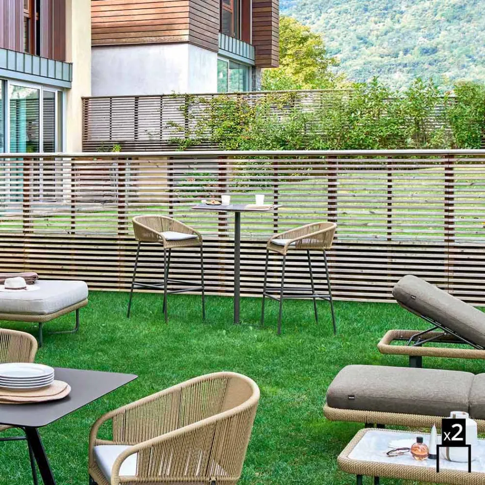 Varaschin Cricket taburet topmoderne havedesign, 2 stk Viadurini