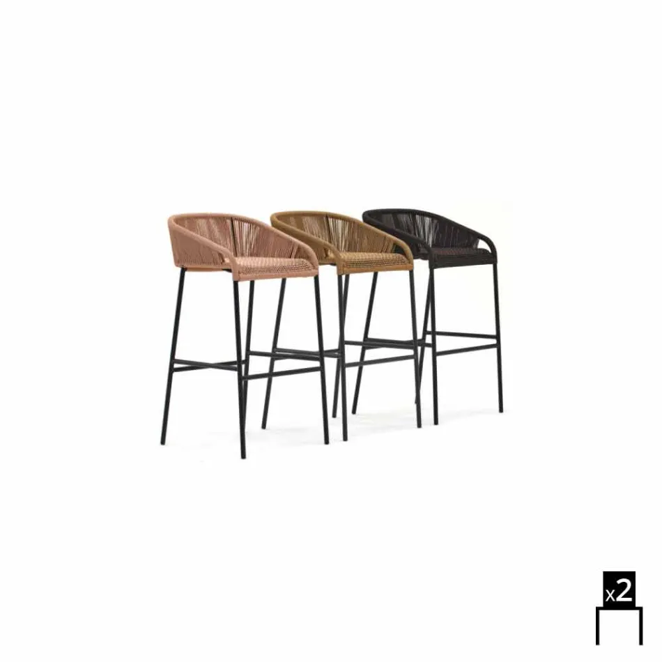 Varaschin Cricket taburet topmoderne havedesign, 2 stk Viadurini