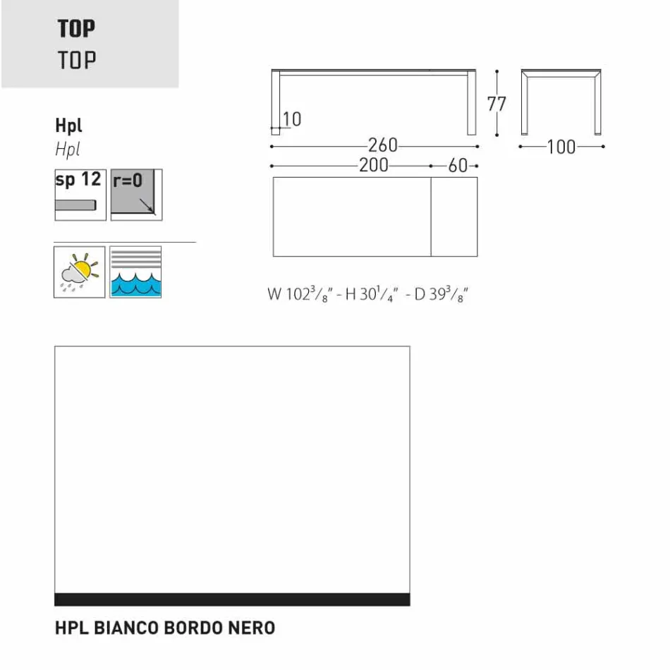Varaschin Dolmen havebord udvides op til 380 cm Viadurini