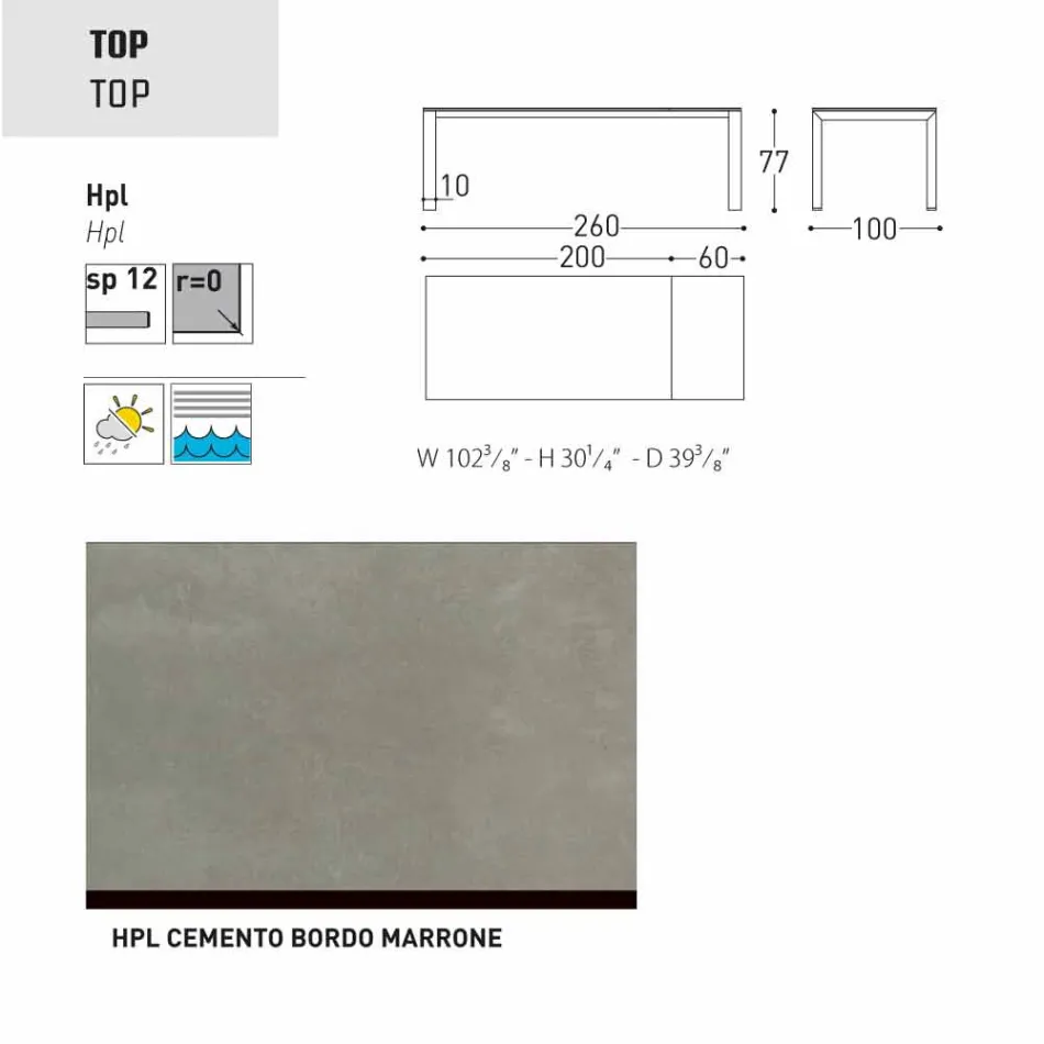 Varaschin Dolmen havebord udvides op til 380 cm Viadurini