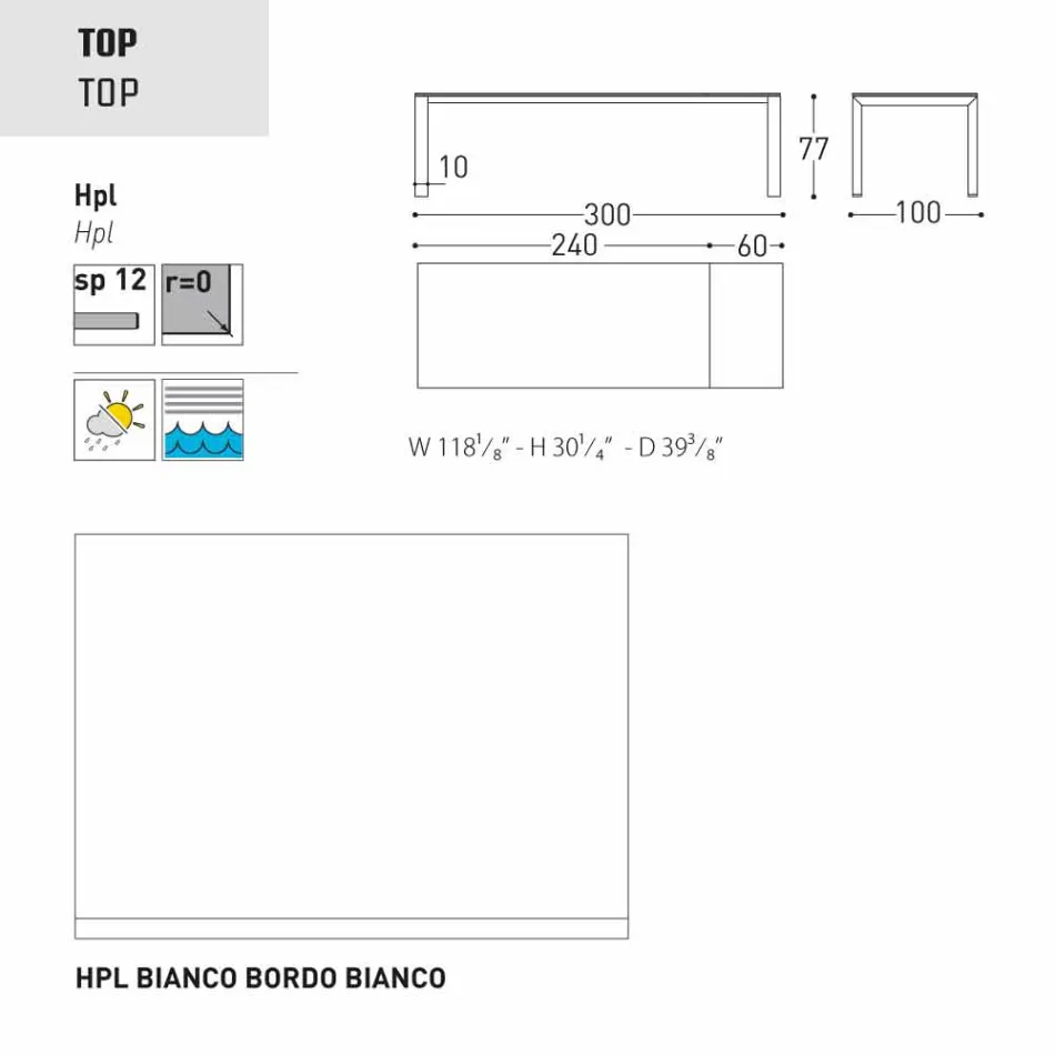 Varaschin Dolmen havebord udvides op til 380 cm Viadurini