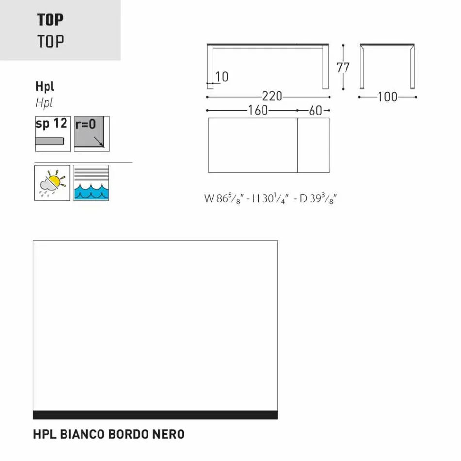 Varaschin Dolmen havebord udvides op til 380 cm Viadurini