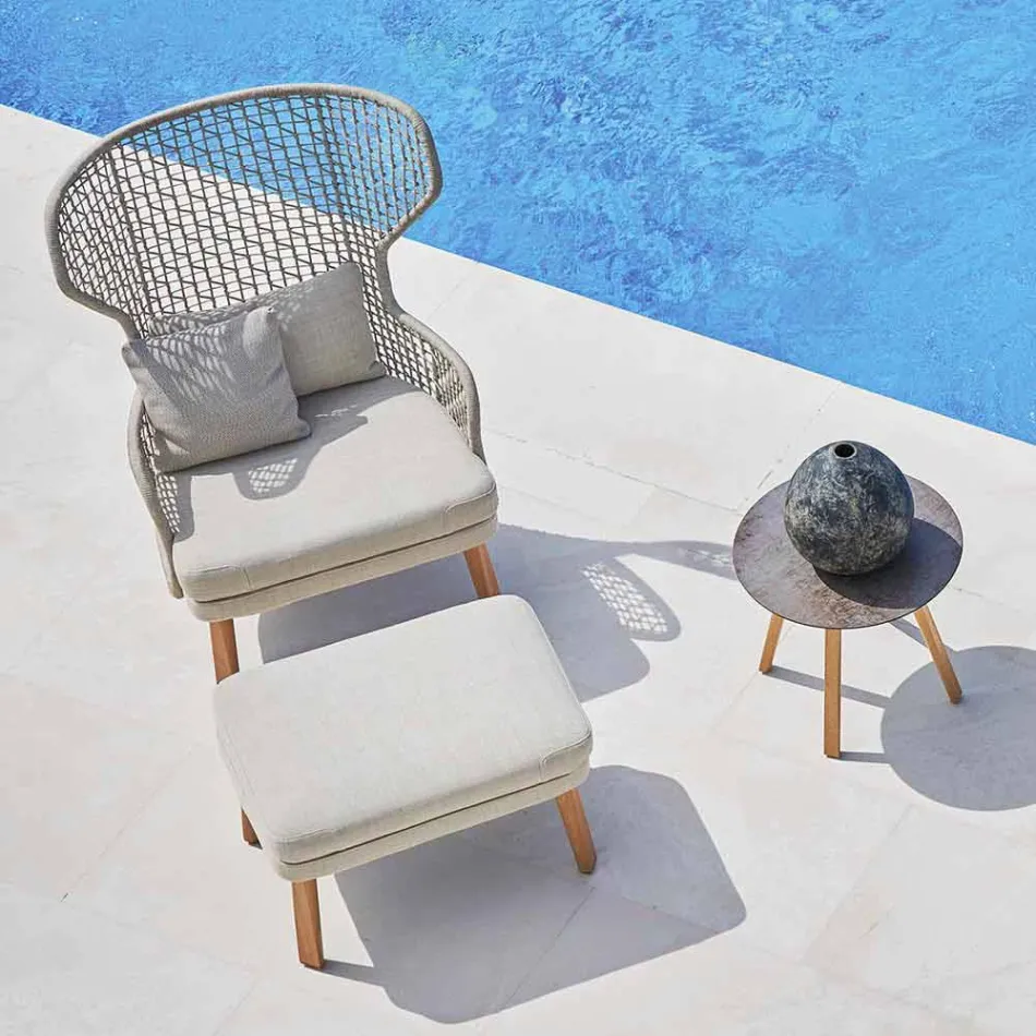 Varaschin Emma design udendørs fodstøtte i polstret stof Viadurini