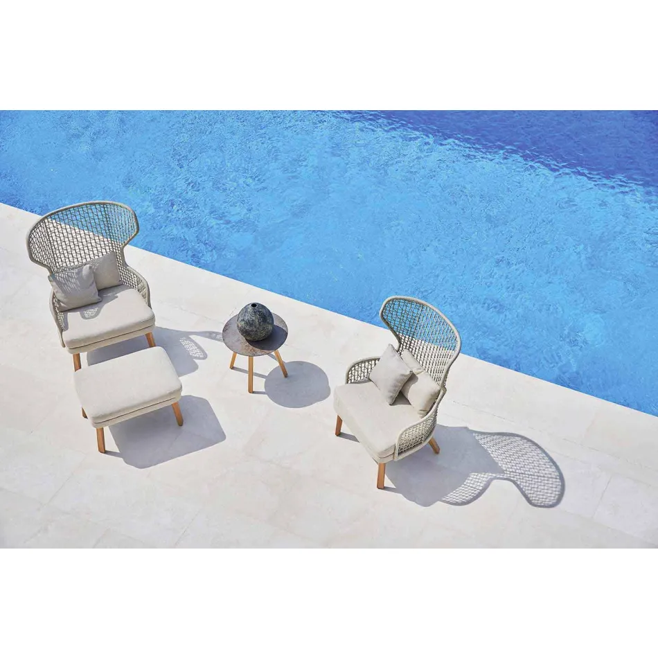 Varaschin Emma design udendørs fodstøtte i polstret stof Viadurini