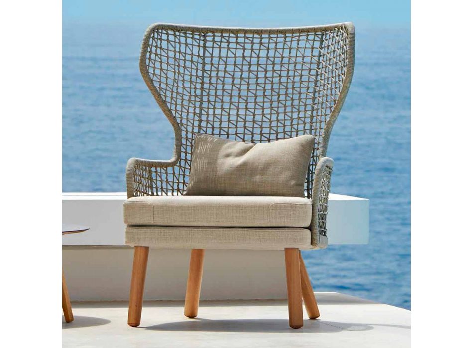 Varaschin Emma polstret udendørs lænestol af moderne design Viadurini