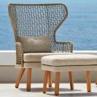 Varaschin Emma polstret udendørs lænestol af moderne design Viadurini