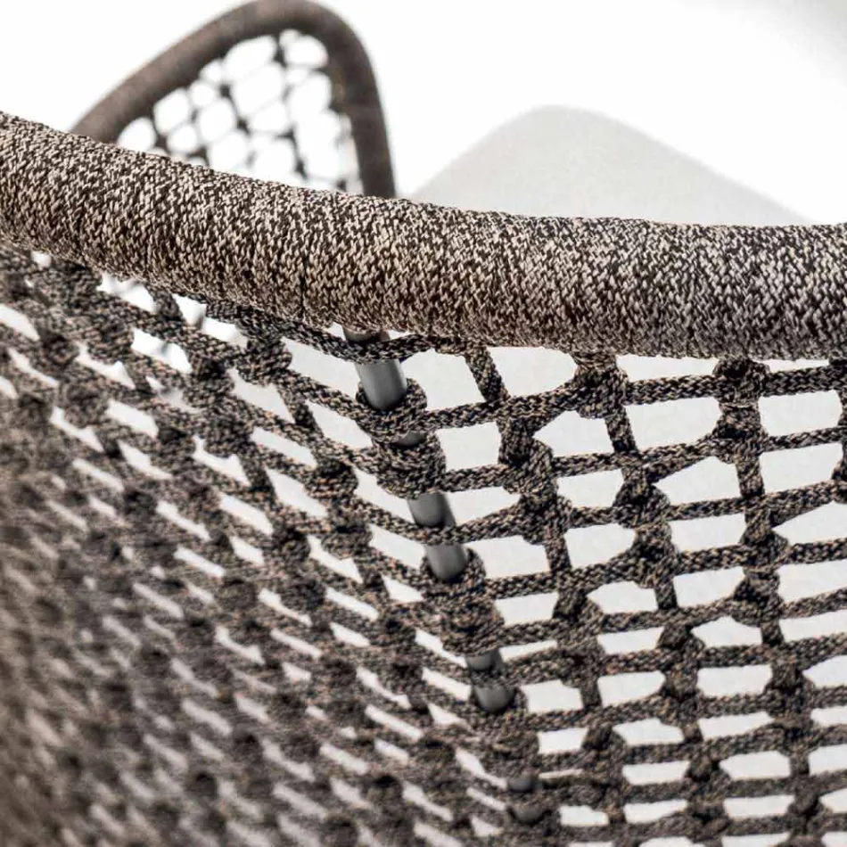 Varaschin Emma polstret udendørs lænestol af moderne design Viadurini