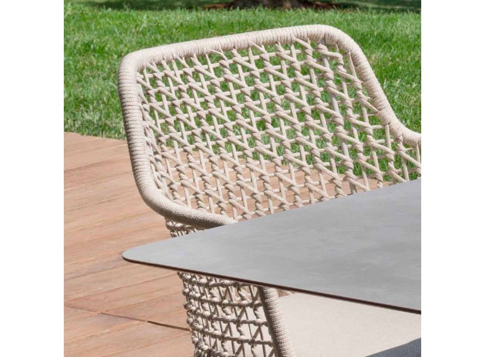 Varaschin Emma moderne udendørs lænestol i stof og aluminium Viadurini