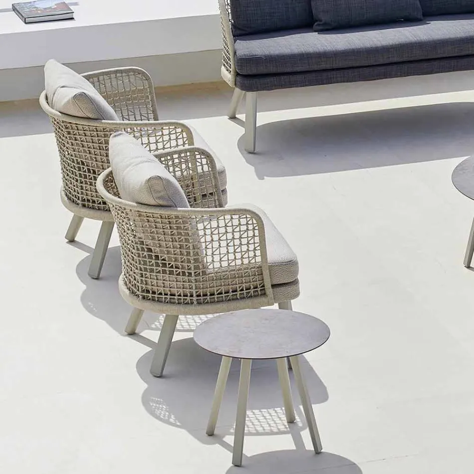 Varaschin Emma haven lænestol betrukket med stof og metal Viadurini