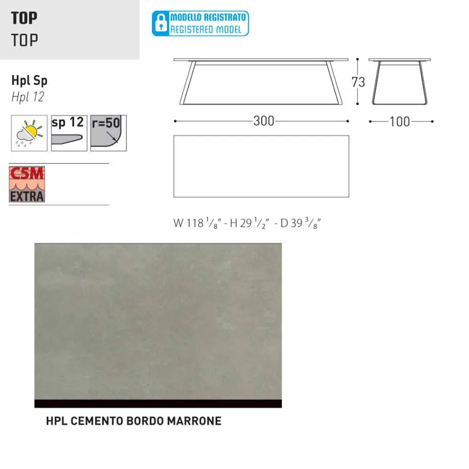 Varaschin Kolonaki Tabel moderne have i forskellige størrelser Viadurini