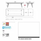 Varaschin Link bord havebord med ben af ​​teaktræ, H65 cm Viadurini