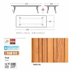 Varaschin Link tabel H 65 cm haven udvides op til 350 cm Viadurini