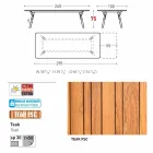 Varaschin Link haven udtræksbord med ben af ​​teaktræ, H75 cm Viadurini