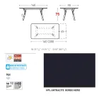 Varaschin Link moderne design udtrækbart havebord, H 73,2 cm Viadurini