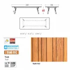 Varaschin Link havebord med teak træ ben, H 65 cm Viadurini