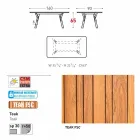 Varaschin Link havebord med teak træ ben, H 65 cm Viadurini