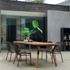 Varaschin Link havebord med teak træ ben, H 65 cm Viadurini