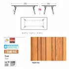 Varaschin Link havebord med teak træ ben, H 75 cm Viadurini