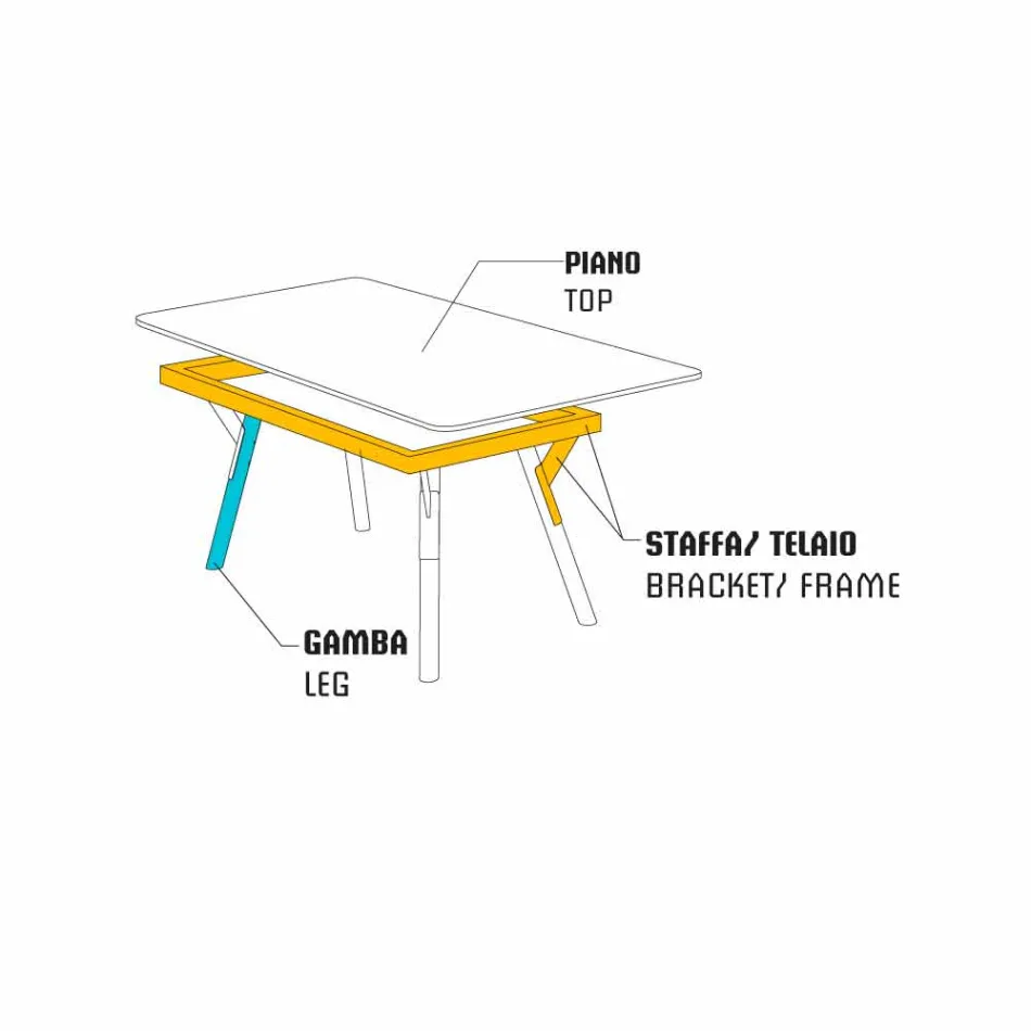 Varaschin Link teak træ haven spisebord H 75 cm Viadurini