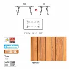 Varaschin Link teak træ haven spisebord H 75 cm Viadurini