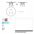 Varaschin Links Rundt bord til indendørs / udendørs moderne design, H 65 cm Viadurini