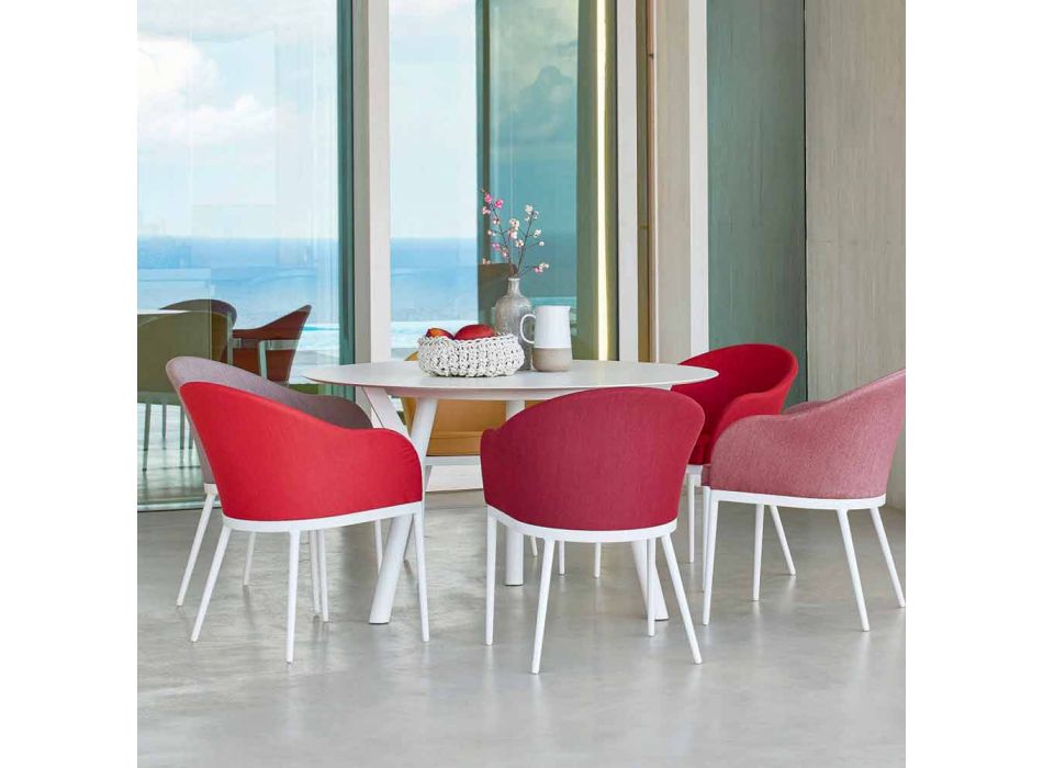 Varaschin Links Rundt bord til indendørs / udendørs moderne design, H 65 cm Viadurini