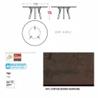 Varaschin links rundt havebord med ben af ​​teaktræ, H 75cm Viadurini