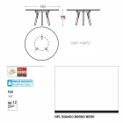 Varaschin links rundt havebord med ben af ​​teaktræ, H 75cm Viadurini