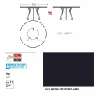 Varaschin links rundt havebord med ben af ​​teaktræ, H 75cm Viadurini