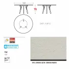 Varaschin links rundt havebord med ben af ​​teaktræ, H 75cm Viadurini