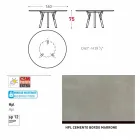 Varaschin links rundt havebord med ben af ​​teaktræ, H 75cm Viadurini