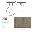 Varaschin links rundt havebord med ben af ​​teaktræ, H 75cm Viadurini