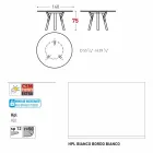 Varaschin links rundt havebord med ben af ​​teaktræ, H 75cm Viadurini