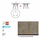 Varaschin links rundt havebord med ben af ​​teaktræ, H 75cm Viadurini