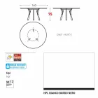 Varaschin Links Rundt bord moderne design haven, H 75 cm Viadurini