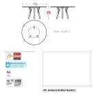 Varaschin Links Rundt bord moderne design haven, H 75 cm Viadurini