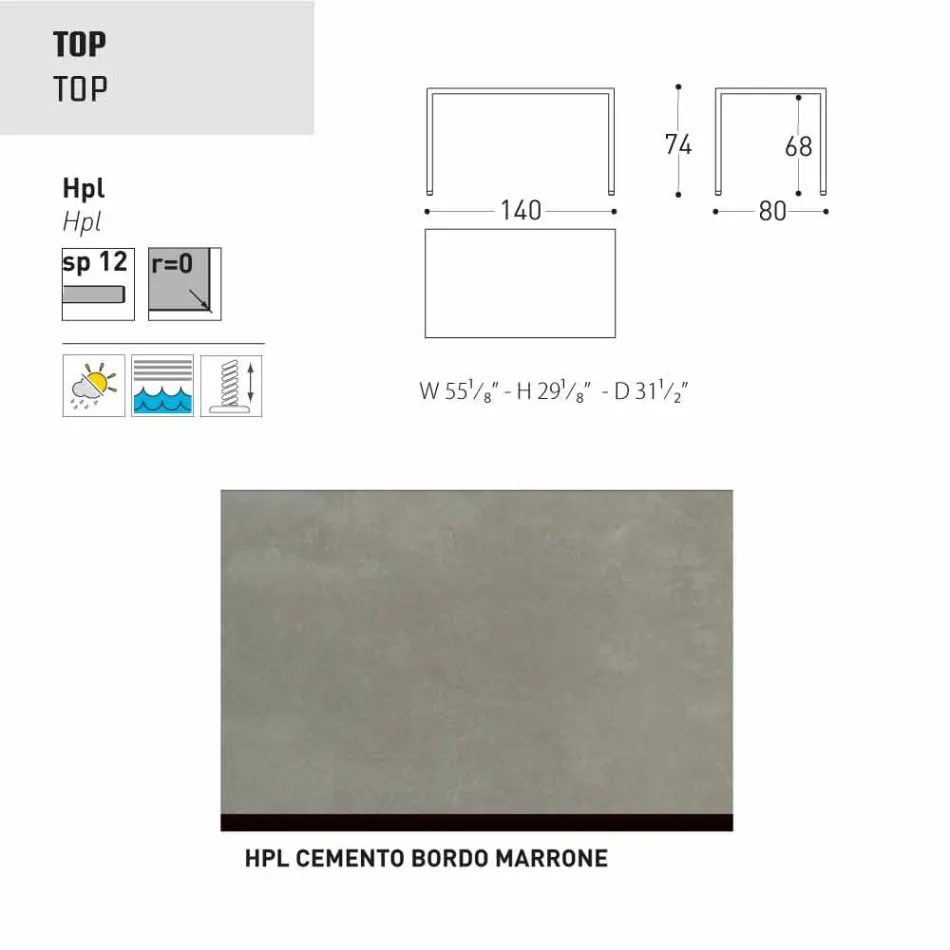 Varaschin Victor bord til indendørs og haven spisning, moderne design Viadurini